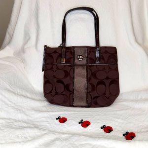 ***NEW, NWT***Mahogany Signature Stripe Tote